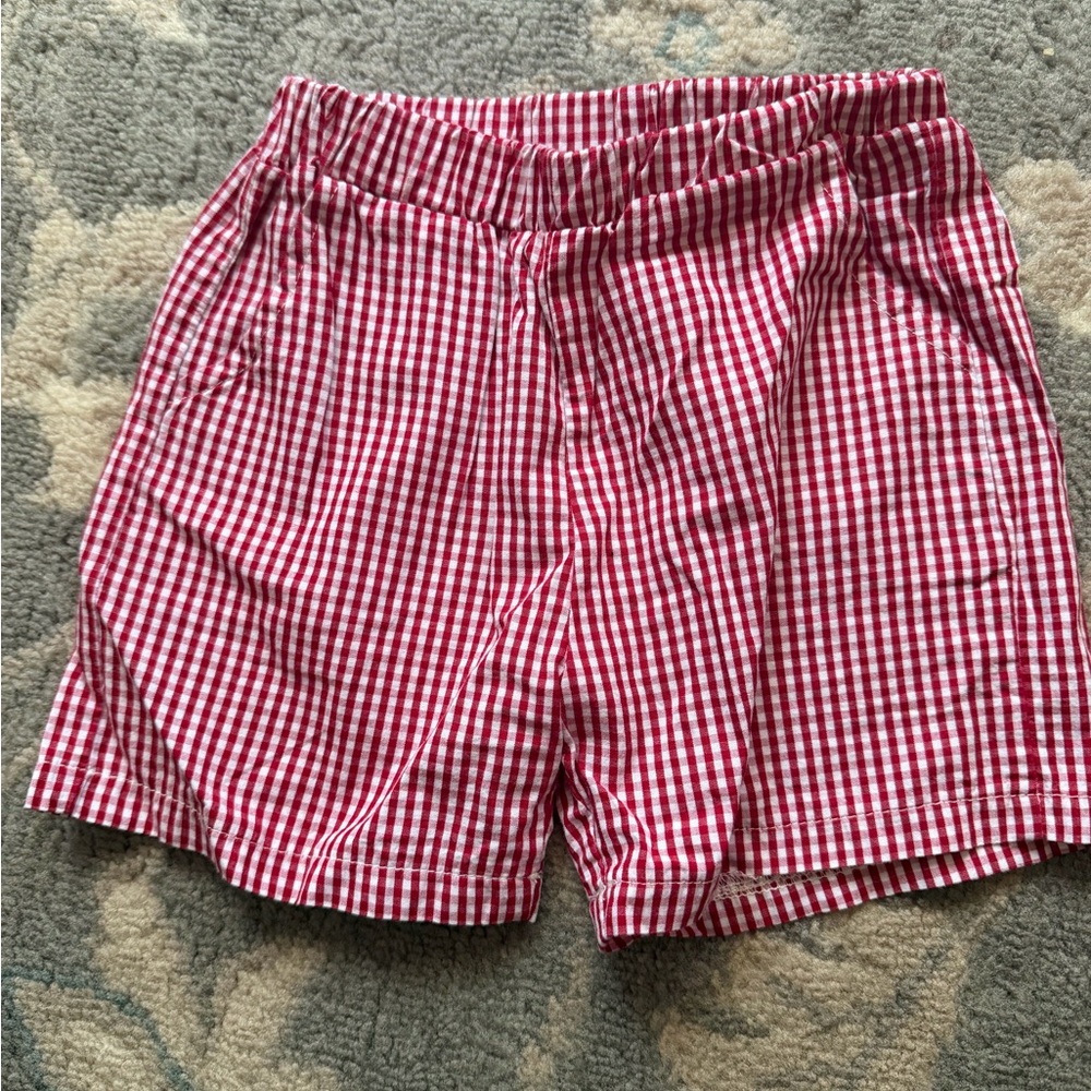 Red Gingham Kids Shorts